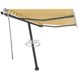  Prostostoječa ročno zložljiva tenda 300x250 cm rumena/bela, (20728814) | Shoptok.si