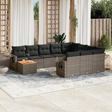 vidaXL 11-dijelni set vrtnih sofa od poliratana s jastucima sivi | shoptok.hr