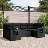 vidaXL 6-dijelni set vrtnih sofa s jastucima crni od poliratana | shoptok.hr