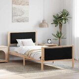  Okvir za krevet s uzglavljem Crna 90 x 200 cm tkanina | shoptok.hr
