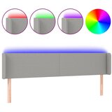 Maison Chic led posteljno vzglavje - vzglavna omarica - nočna omarica svetlo sivo 183x16x78/88 cm blago, (21713043) Cene