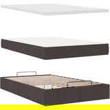  Otomanski krevet s madracem tamnosmeđi 120x200 cm tkanine | shoptok.hr