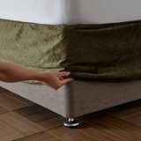 Catherine Lansfield Kaki zelena napenjalna žametna prevleka za okvir postelje 137x198 cm Kingsley – | Shoptok.si