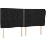  Vzglavje z ušesi črno 183x23x118/128 cm žamet, (20932409) | Shoptok.si