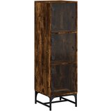 Maison Chic Visoka omara - Komoda - Predalnik s steklenimi vrati dimljeni hrast 35x37x120 cm, (21722373) Cene