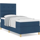 Box Spring postelja z vzmetnico modra enoposteljna tkanina, (22051578) | Shoptok.si