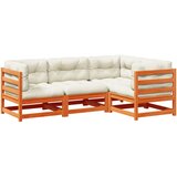  4-dijelni set vrtnih sofa s jastucima voštano smeđi od borovine | Eponuda.com