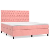 The Living Store Box spring postelja z vzmetnico roza 180x200 cm žamet - Box Spring Postelja, (21492970) | Shoptok.si