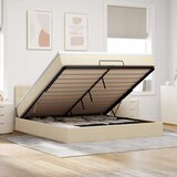  Otomanski krevet s madracem i LED krem 180x200cm od tkanine | shoptok.hr
