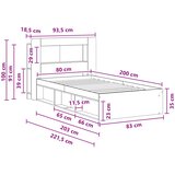  Okvir kreveta s pohranom Dimljeni hrast 80 x 200 cm | Eponuda.ba