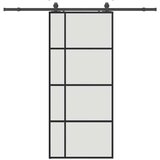  Klizna vrata s priborom crna 90 x 205 cm od ESG stakla | shoptok.hr