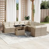 Maison Chic Seti vrtnega pohištva - Vrtna garnitura - Vrtni pohištvo set 11-delna z blazinami bež poli ratan, (21817647) | Shoptok.si