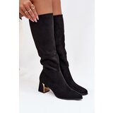 Boto Women's Heeled Boots With Gold Element Black Nivarae | shoptok.hr