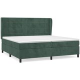  Krevet s oprugama i madracem tamnozeleni 200x200 cm baršunasti | shoptok.hr
