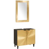 Set ormarića za kupaonicu 2 kom. Crna i Mjed 62 x 33 x 58 cm | shoptok.hr