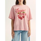 Reserved Predimenzionirana majica kratkih rukava s visokim udjelom pamuka - ružičasta | shoptok.hr