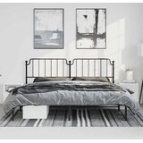  Metalni okvir za krevet s uzglavljem crni 183x213 cm | shoptok.hr