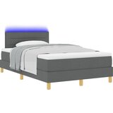 vidaXL Postelja s pomično vzmetjo z vzmetnico in LED temno siva 120x200 cm tkanina, (22156491) | Shoptok.si