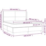  Krevet box spring s madracem LED ružičasti 160x200cm baršunasti | shoptok.hr