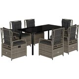 vidaXL 7-dijelni vrtni blagovaonski set sivi od poliratana | shoptok.hr