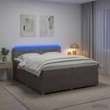  Boxspring krevet s madracem Sivosmeđa 200 x 200 cm Tkanina Slike
