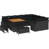  Set vrtnih kauča od 12 komada s jastucima Crni poli ratan akacija Set od 3 dijela za vrt s jastucima Crni poli ratan akacija V | shoptok.hr