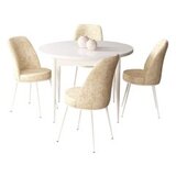 Hanah home Set Trpezarijski sto i 4 stolice, bež i bijela | Eponuda.ba