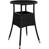 vidaXL 5-dijelni vrtni bistro set od poliratana s jastucima crni | shoptok.hr