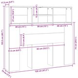  Uzglavlje s ormarićem boja starog drva 120x19x103,5 cm drveno | shoptok.hr