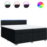 vidaXL Krevet s oprugama i madracem crni 200x200 cm od tkanine | shoptok.hr