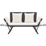  Vrtna klupa s jastucima crna 176 cm od poliratana | shoptok.hr