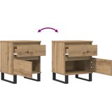  Noćni ormarići 2 kom Artisan hrast 40x35x50 cm izrađeno drvo Smeđa | shoptok.hr