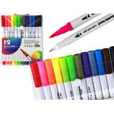  Set of 12 double-sided markers in different colors in an organizer Cene