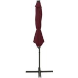  Konzolni suncobran sa stupom i LED svjetlima 300 cm bordo | shoptok.hr