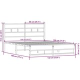 Metalni Kovinski posteljni okvir brez vzmetnice sonoma hrast 135x190 cm, (21609929) | Shoptok.si