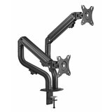 Gembird adjustable desk 2-Display mounting arm, max. 8kg (per screen), 17”-32” cene