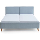 Meise Möbel Svetlo modra oblazinjena zakonska postelja z letvenim dnom 160x200 cm Piano – | Shoptok.si