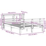  Okvir za krevet s uzglavljem 140x200 cm od masivne borovine | shoptok.hr