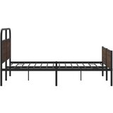 Metalni Kovinski posteljni okvir brez vzmetnice rjavi hrast 150x200 cm, (21610430) | Shoptok.si