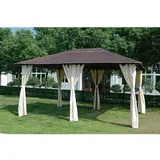 paviljon barbados (400 x 300 x 270 cm, kavna, bež in peščena barva, uv 50+)