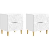 vidaXL Nočna omarica 2 pcs Bela visok sijaj 43 x 34,5 x 48 cm, (5000247328) | Shoptok.si