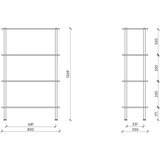 noo.ma Plavi regal u dekoru hrasta 80x127x35 cm Teidi – | shoptok.hr