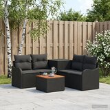  Set sofe 6 kom. Crna Poli Rattan i čelik | shoptok.hr