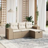  4-dijelni set vrtnih sofa s jastucima bež od poliratana | shoptok.hr