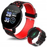  LCD pametni sat, silikonska narukvica Android i iOS 119 crno-crvena | shoptok.hr
