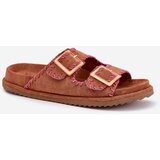 Boto Women's Sandals With Buckles And Decorative Stitching Camel Visley | ePonuda.com