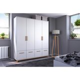 Modern Living Omara S Klasičnimi Vrati Carlsson, Bela, Barva Hrasta | Shoptok.si