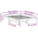  Okvir kreveta bez madraca voštano smeđi 140x190 cm od borovine | shoptok.hr