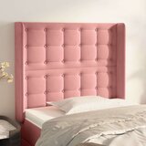  Vzglavje z ušesi roza 93x16x118/128 cm žamet | Shoptok.si
