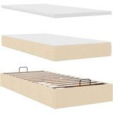 vidaXL Otomanski okvir kreveta s madracima krem 200x200cm od tkanine | shoptok.hr